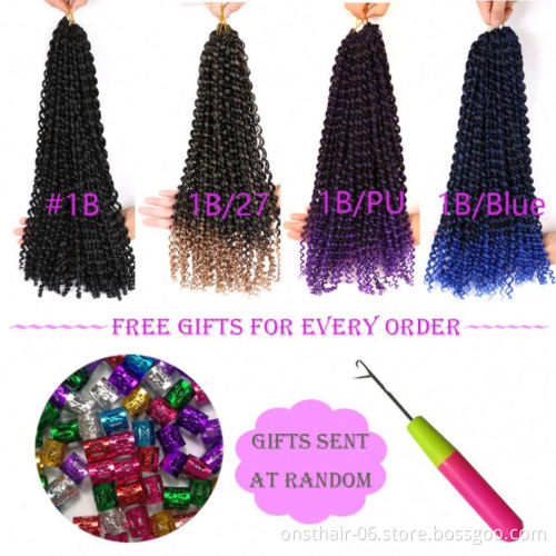 TOMO 16inch Fluffy Crochet Braids Ombre Spring Twists Hair 22 Roots Synthetic Braiding Hair Extensions Braids 45cm Passion Twist